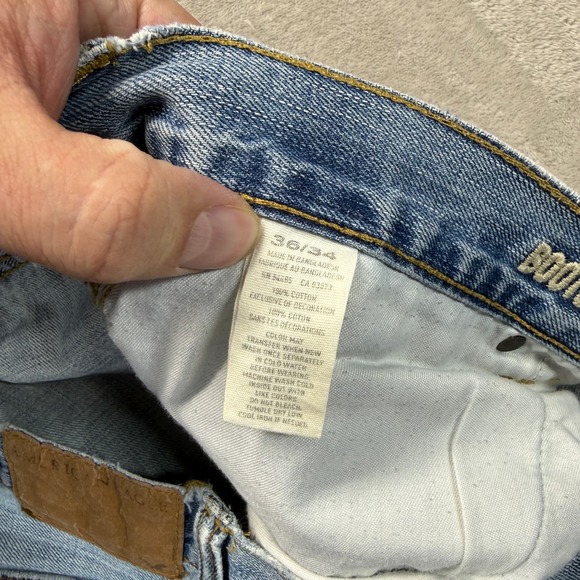 American Eagle Jeans Mens 36x34 Blue Bootcut Light Wash Denim Casual Preppy - Picture 8 of 14